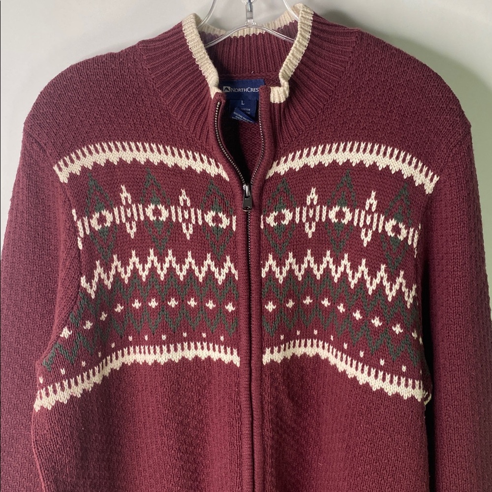 Northcrest Burgundy Knit Sweater Women’s Size Large- 770